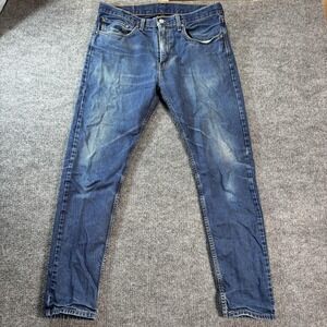 Levis 512 Jeans Mens 34x32 Blue Medium Wash Slim Tapered Denim Pants Casual